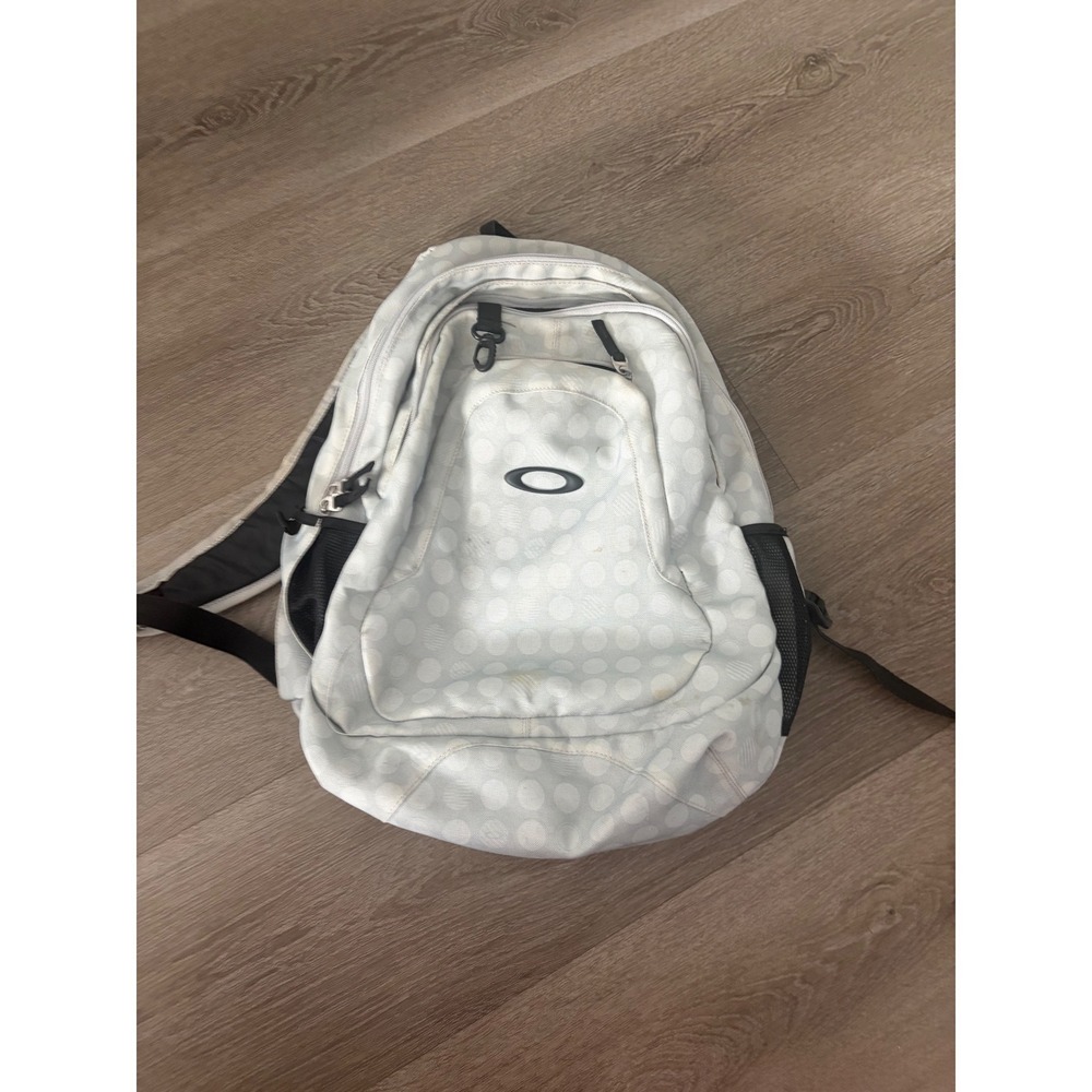 Oakley Polka Dot Backpack Light Gray White 82130 Y2K Sporty Techwear Bag